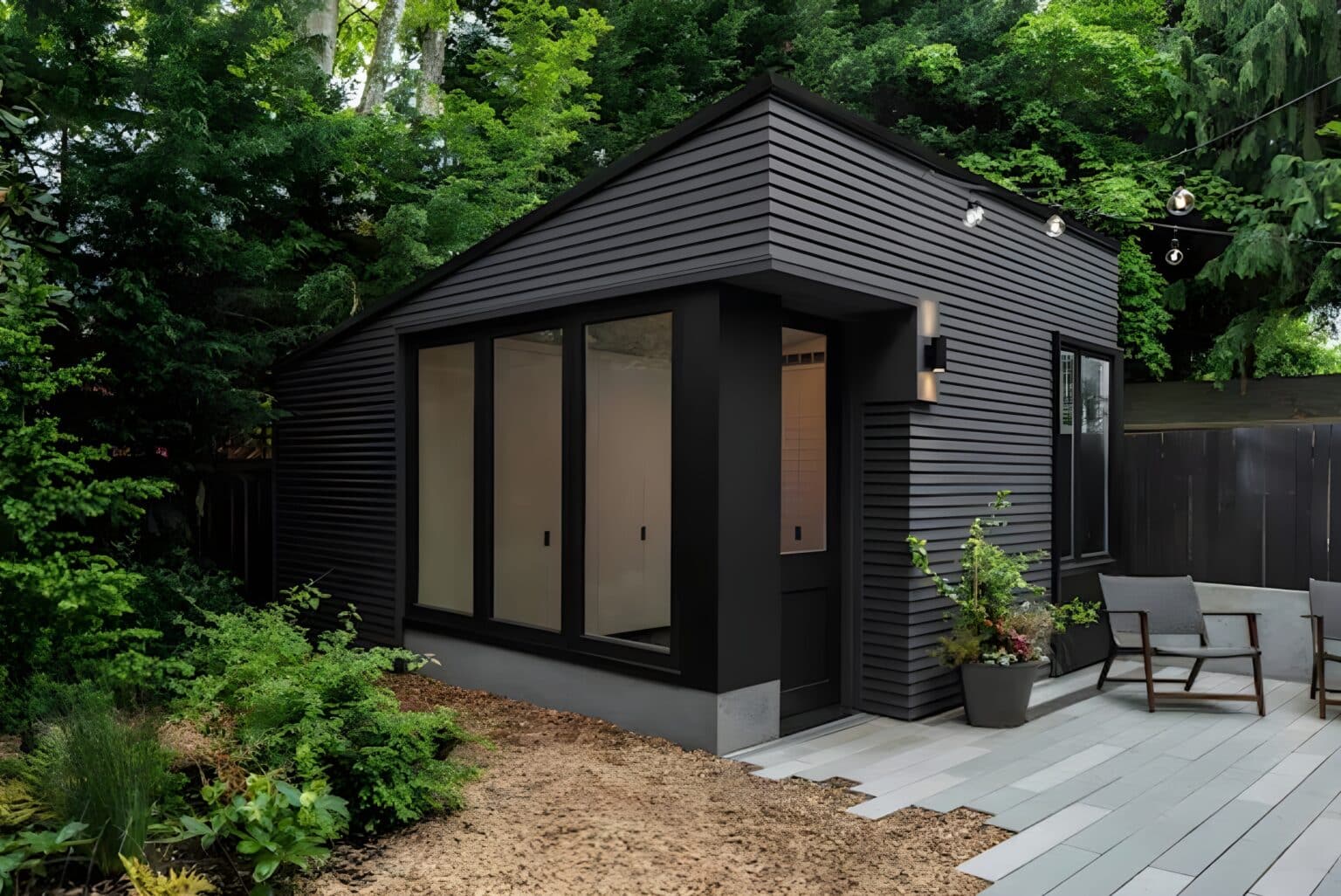 ADU with black paneling