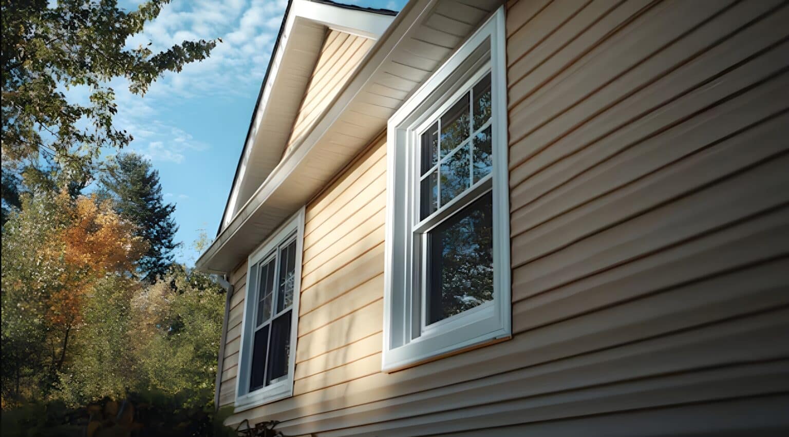 Yellow siding on a home