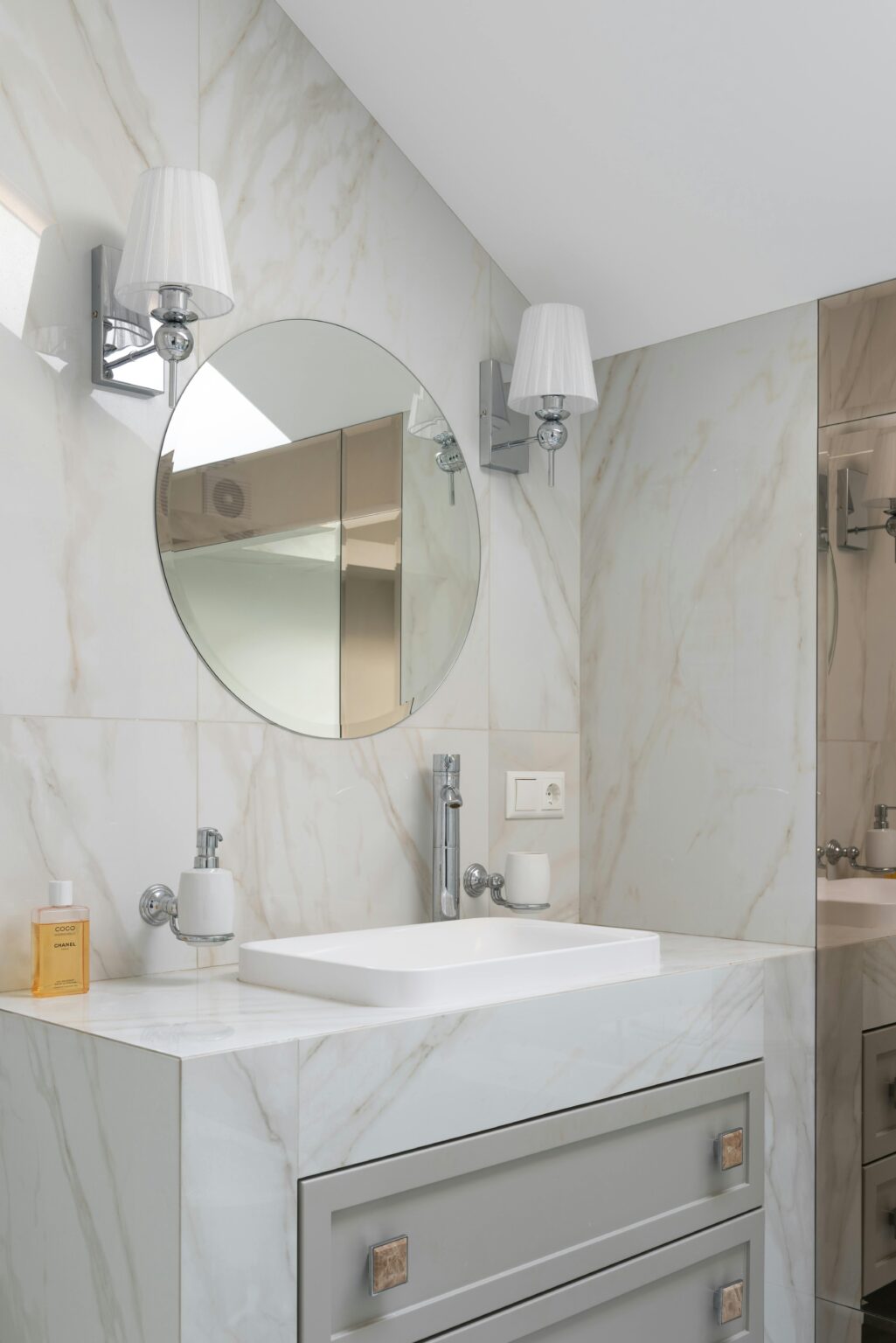 Modern bathroom with elegant design. Professional Bathroom Remodeler in New London County, CT