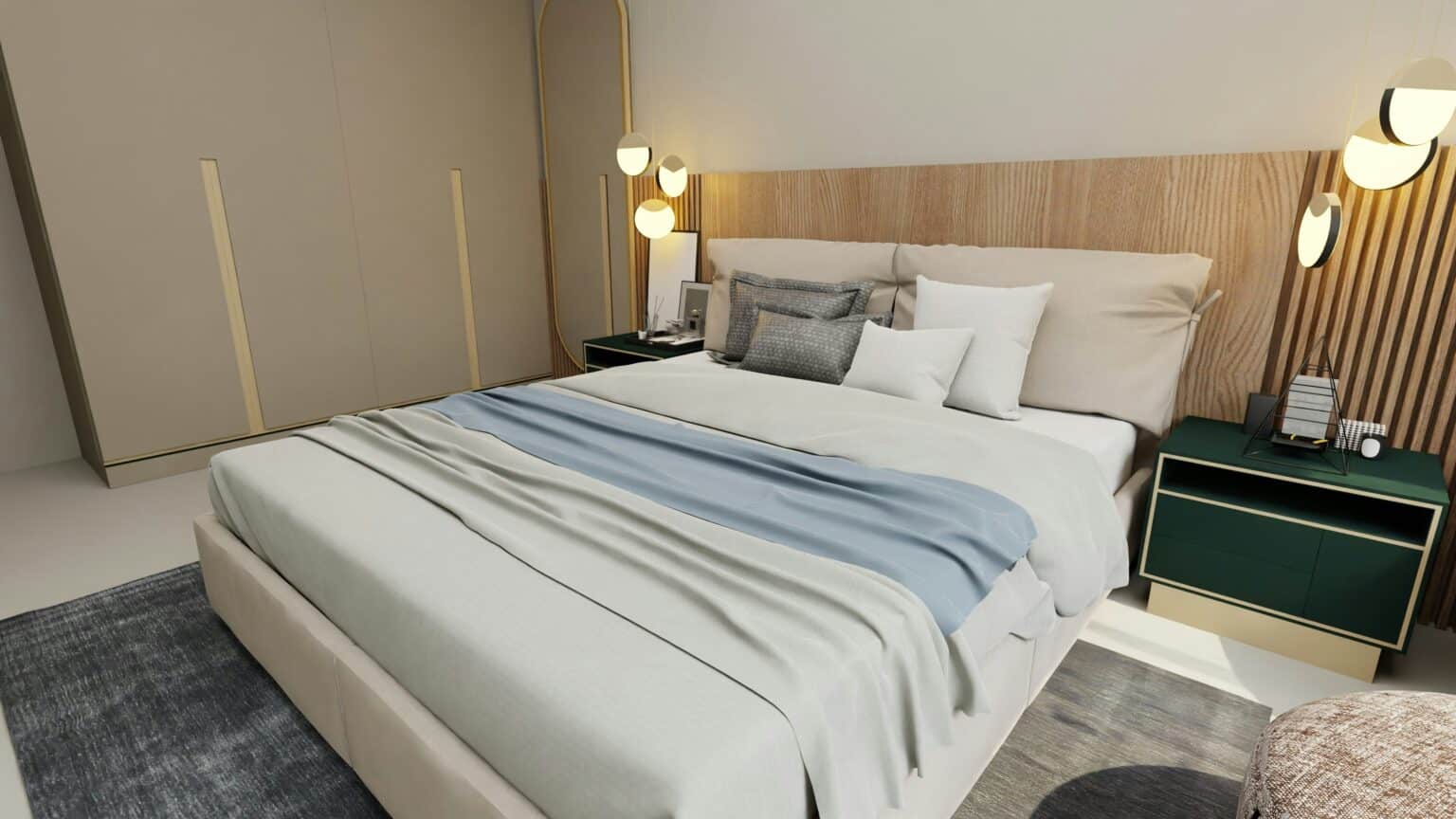 new bedroom, organized after a remodeling project